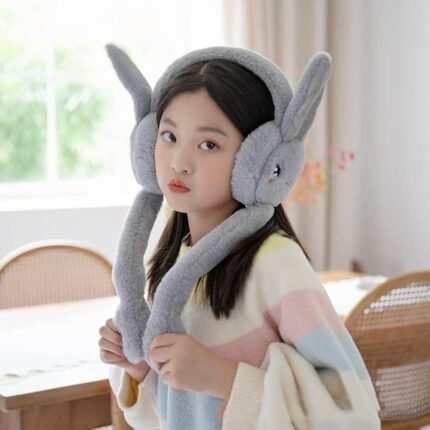 Bunny Earmuffs With Moving Ears - Soft Rabbit Warm Earmuffs For Kids